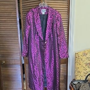 Women's Pink Leopard Trench Coat